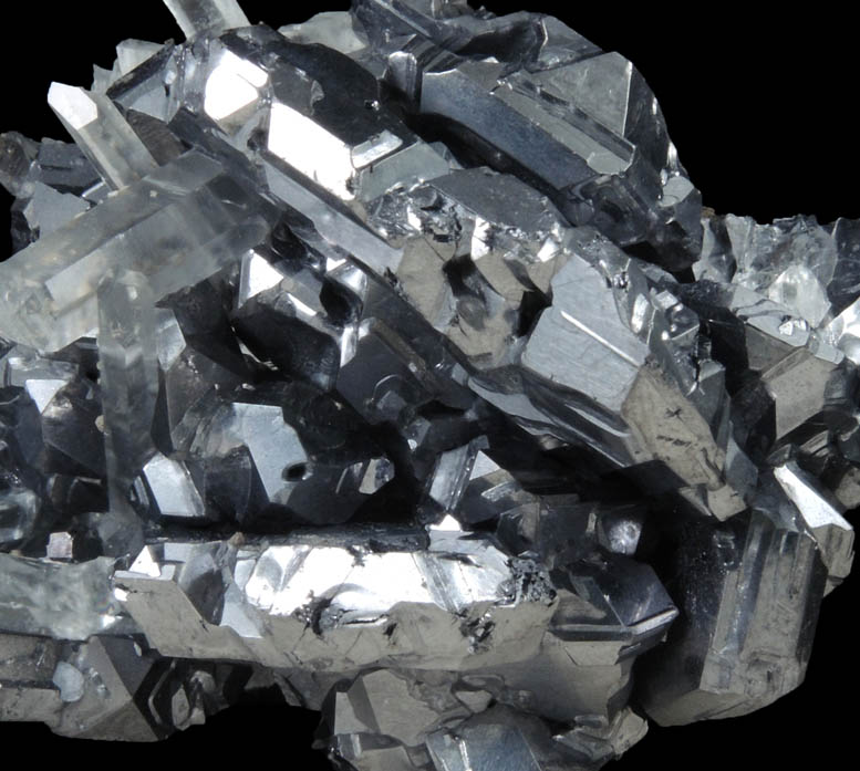 Galena (Spinel-law twinned crystals) with Quartz from Krushev Dol Mine, Davidkovo, Rhodope Mountains, Bulgaria