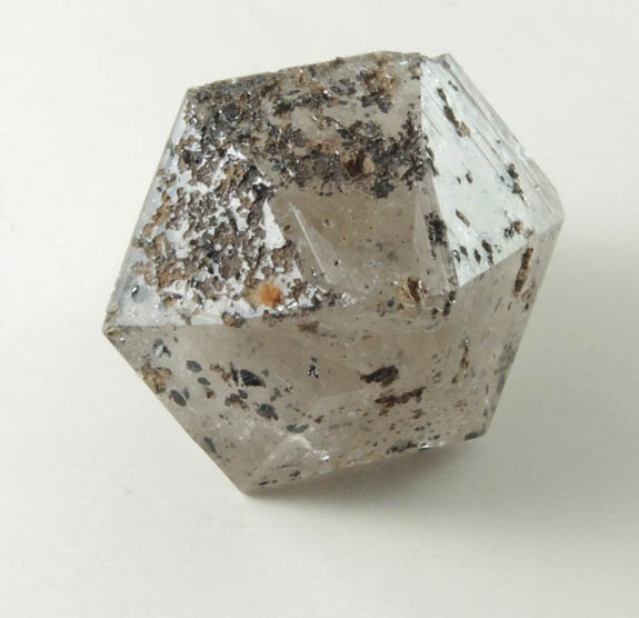 Quartz di-pyramidal crystal with Hematite from Max Tessmer Farm, Chub Lake, near Hailesboro, Gouverneur, St. Lawrence County, New York