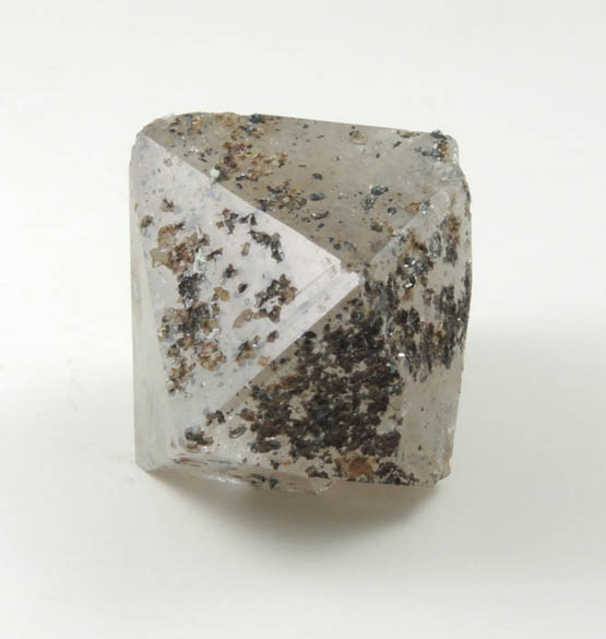 Quartz di-pyramidal crystal with Hematite from Max Tessmer Farm, Chub Lake, near Hailesboro, Gouverneur, St. Lawrence County, New York