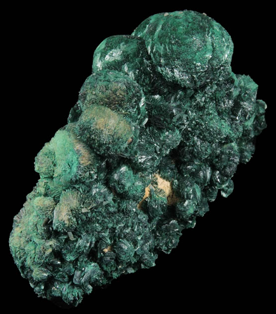 Malachite from Kolwezi Mining District, 240 km WNW of  Lubumbashi, Katanga Copperbelt, Lualaba Province, Democratic Republic of the Congo