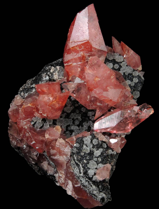 Rhodochrosite with Fluorite from Chacqua Mine, Uchucchaqua, Oyon Province, Lima Department, Peru