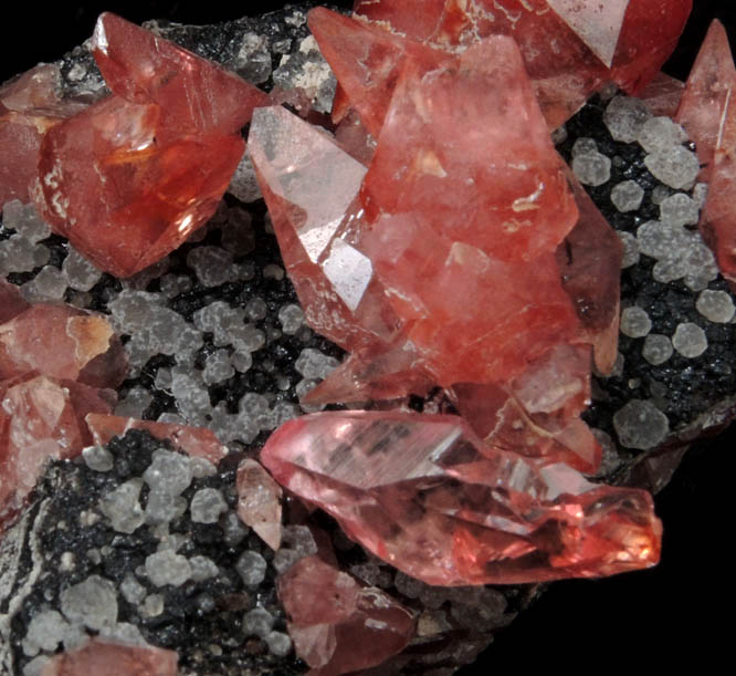 Rhodochrosite with Fluorite from Chacqua Mine, Uchucchaqua, Oyon Province, Lima Department, Peru