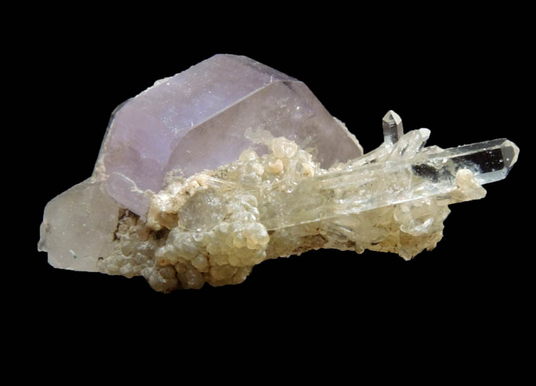 Fluorapatite on Quartz from Strickland Quarry, Collins Hill, Portland, Middlesex County, Connecticut