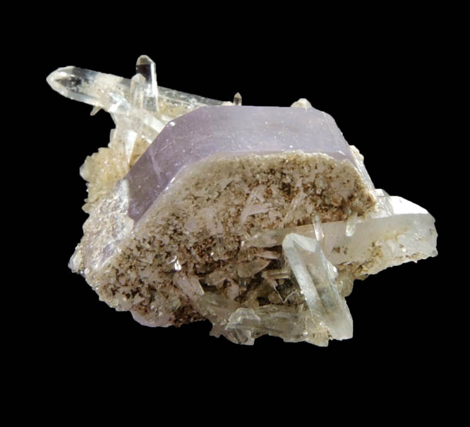 Fluorapatite on Quartz from Strickland Quarry, Collins Hill, Portland, Middlesex County, Connecticut