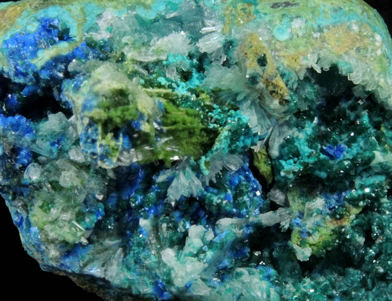 Linarite, Brochantite, Chrysocolla, Bayldonite, Hemimorphite from Weepah District, Esmeralda County, Nevada