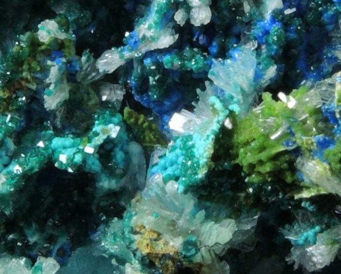 Linarite, Brochantite, Chrysocolla, Bayldonite, Hemimorphite from Weepah District, Esmeralda County, Nevada