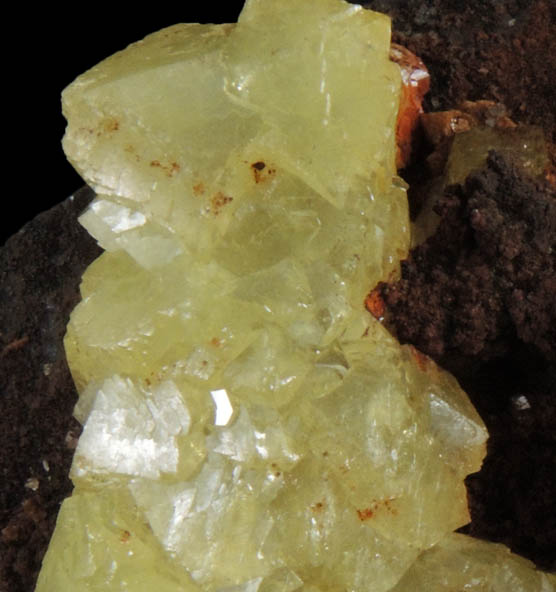 Adamite with Limonite inclusions from Mina Ojuela, Mapimi, Durango, Mexico