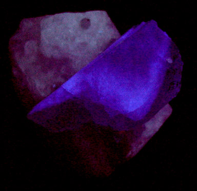 Fluorite on Calcite from Thomaston Dam Railroad Cut, Thomaston, Litchfield County, Connecticut