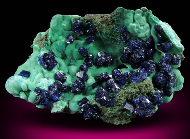 Azurite on Malachite from Morenci Mine, Clifton District, Greenlee County, Arizona