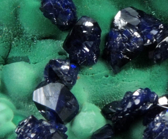 Azurite on Malachite from Morenci Mine, Clifton District, Greenlee County, Arizona