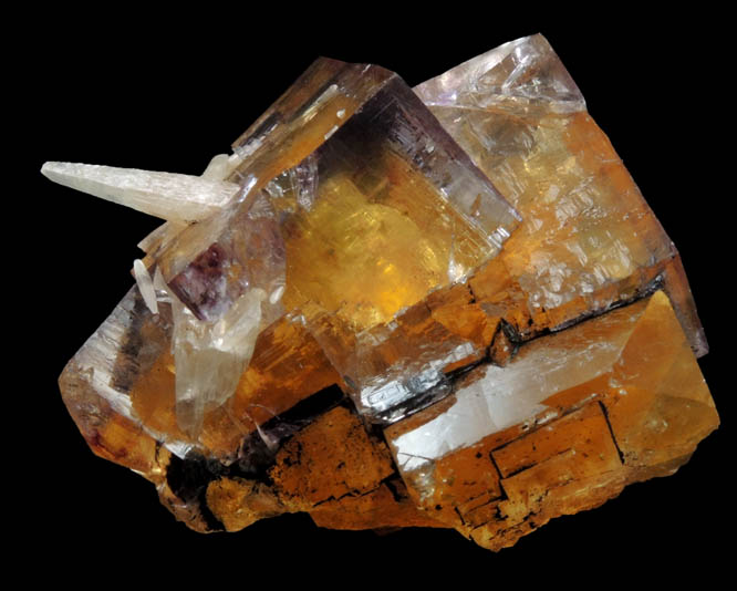 Fluorite with Calcite and Bitumen from Minerva No. 1 Mine, Cave-in-Rock District, Hardin County, Illinois