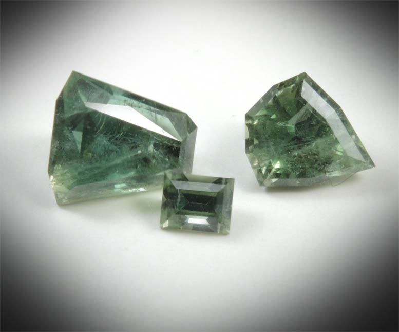 Zoisite (3 faceted gemstones) from Alchuri, Shigar Valley, Gilgit-Baltistan, Pakistan