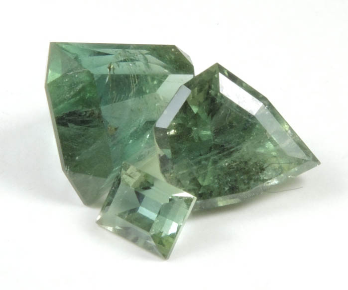 Zoisite (3 faceted gemstones) from Alchuri, Shigar Valley, Gilgit-Baltistan, Pakistan