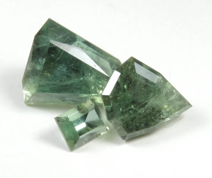 Zoisite (3 faceted gemstones) from Alchuri, Shigar Valley, Gilgit-Baltistan, Pakistan