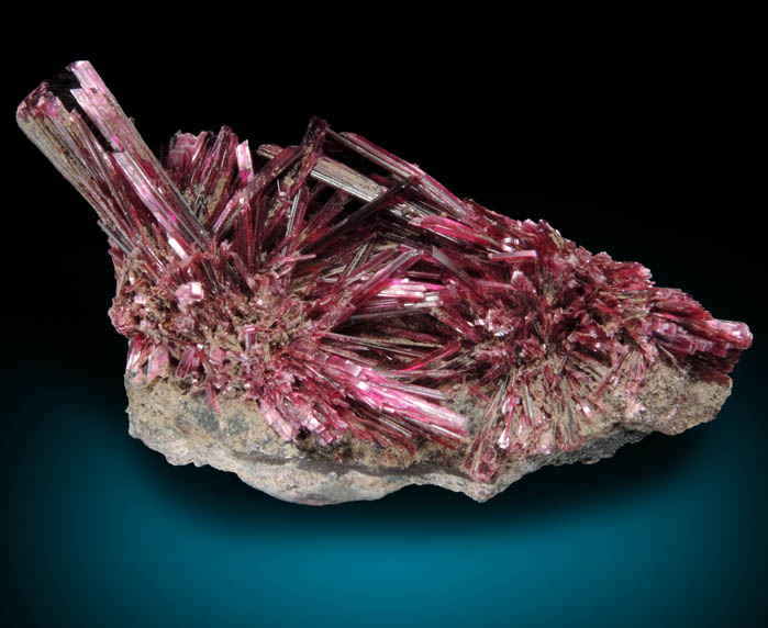 Erythrite on Quartz from Bou Azzer District, Anti-Atlas Mountains, Tazenakht, Ouarzazate, Morocco (Type Locality for Erythrite)