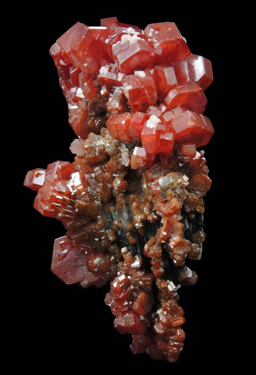 Vanadinite over Barite from Mibladen, Haute Moulouya Basin, Zeida-Aouli-Mibladen belt, Midelt Province, Morocco