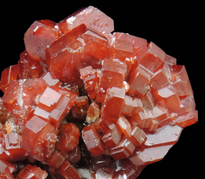 Vanadinite over Barite from Mibladen, Haute Moulouya Basin, Zeida-Aouli-Mibladen belt, Midelt Province, Morocco