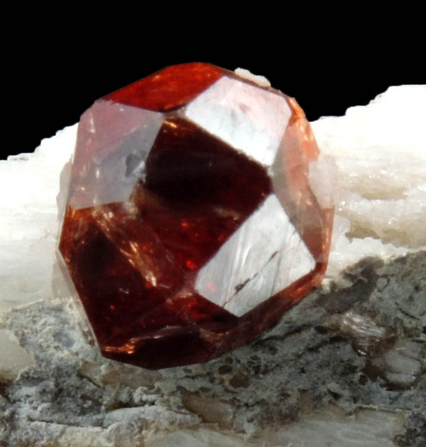 Spessartine Garnet on Microcline from Shigar Valley, Skardu District, Gilgit-Baltistan, Pakistan