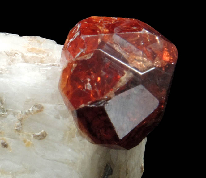 Spessartine Garnet on Microcline from Shigar Valley, Skardu District, Gilgit-Baltistan, Pakistan