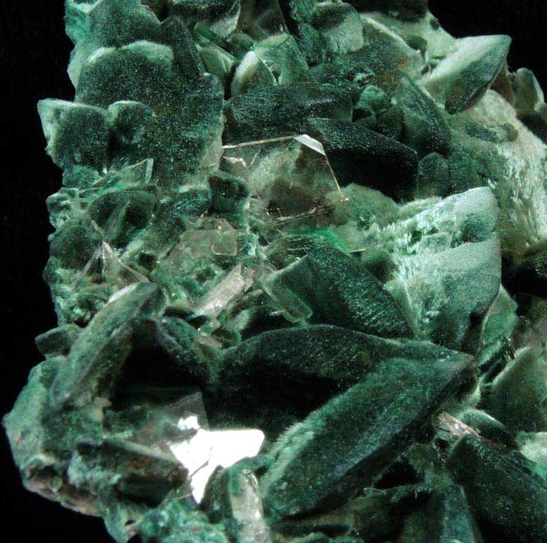 Malachite pseudomorphs after Azurite with Barite from Milpillas Mine, Cuitaca, Sonora, Mexico