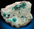 Dioptase on Calcite from Kaokoveld, Kunene Region, Namibia