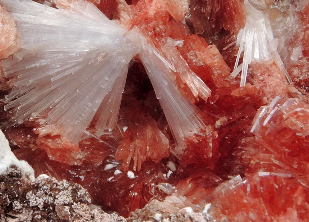 Inesite with Natrolite from N'Chwaning II Mine, Kalahari Manganese Field, Northern Cape Province, South Africa