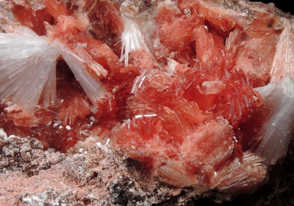Inesite with Natrolite from N'Chwaning II Mine, Kalahari Manganese Field, Northern Cape Province, South Africa
