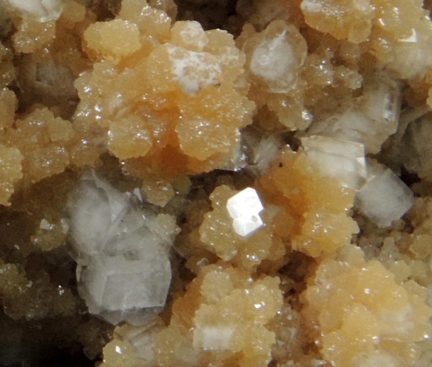 Mimetite on Calcite from Santa Eulalia District, Aquiles Serdn, Chihuahua, Mexico