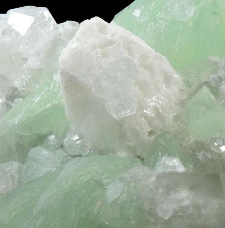 Prehnite, Analcime, Apophyllite, Calcite, Quartz from Goboboseb Mountains, 43 km west of Brandberg Mountain, Erongo region, Namibia