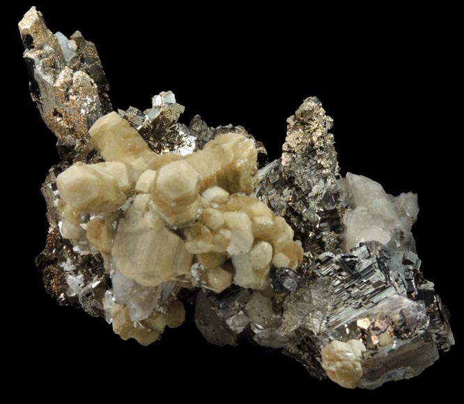 Arsenopyrite, Quartz, Dolomite-Calcite, Fluorapatite from Panasqueira Mine, Barroca Grande, 21 km. west of Fundao, Castelo Branco, Portugal