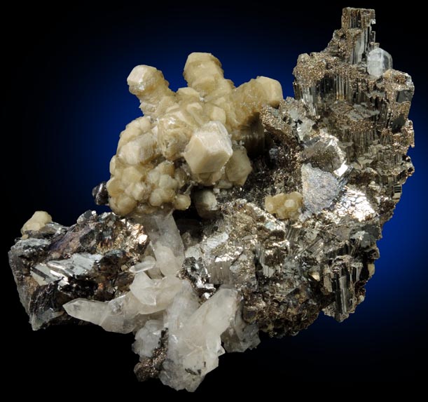 Arsenopyrite, Quartz, Dolomite-Calcite, Fluorapatite from Panasqueira Mine, Barroca Grande, 21 km. west of Fundao, Castelo Branco, Portugal