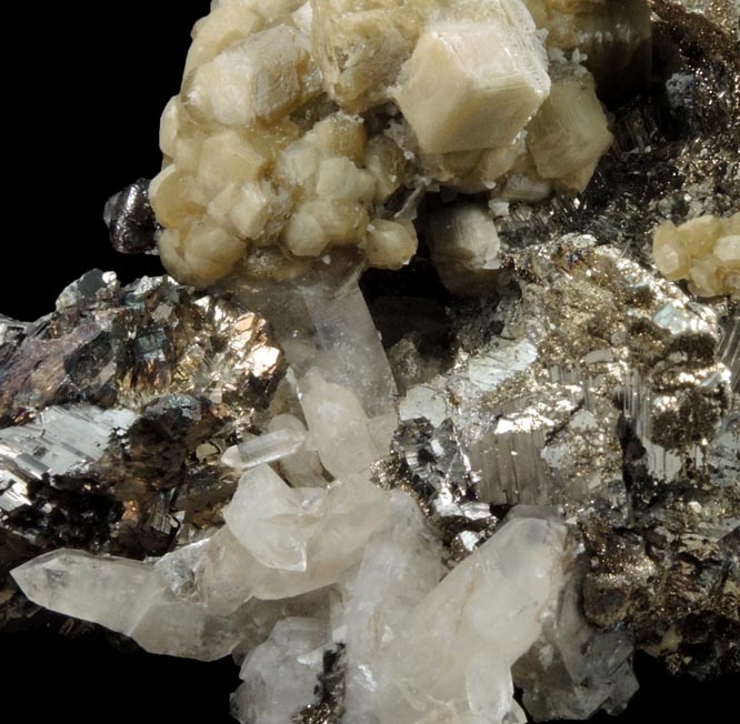 Arsenopyrite, Quartz, Dolomite-Calcite, Fluorapatite from Panasqueira Mine, Barroca Grande, 21 km. west of Fundao, Castelo Branco, Portugal