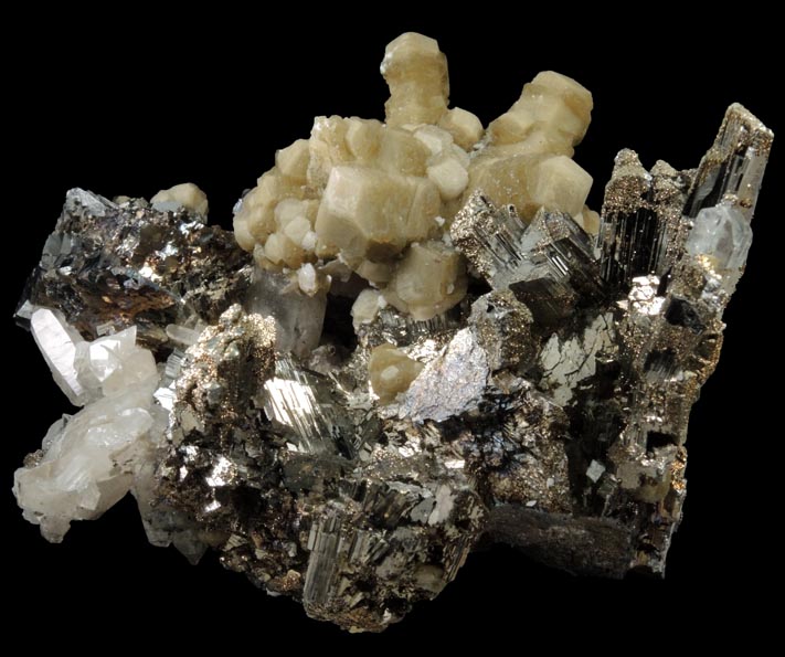 Arsenopyrite, Quartz, Dolomite-Calcite, Fluorapatite from Panasqueira Mine, Barroca Grande, 21 km. west of Fundao, Castelo Branco, Portugal