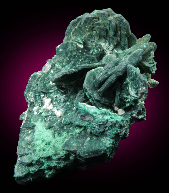 Chalcocite pseudomorphs after Azurite coated with Malachite from Milpillas Mine, Cuitaca, Sonora, Mexico