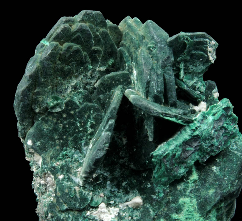 Chalcocite pseudomorphs after Azurite coated with Malachite from Milpillas Mine, Cuitaca, Sonora, Mexico