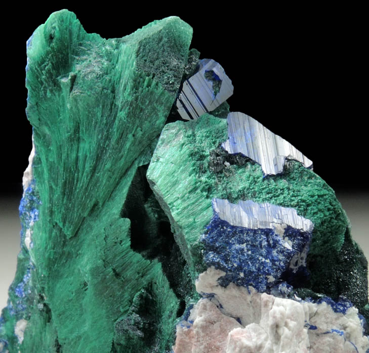 Azurite and Malachite pseudomorphs after Azurite from Milpillas Mine, Cuitaca, Sonora, Mexico