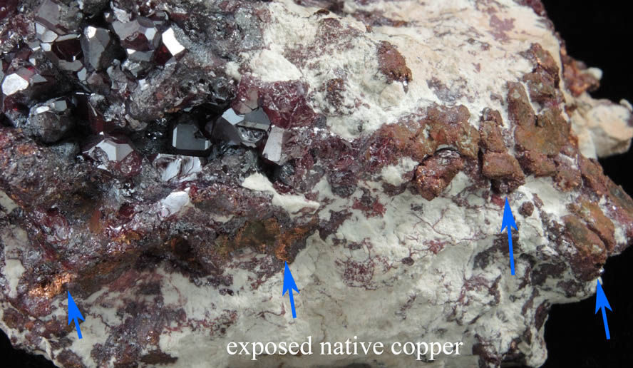 Cuprite on Native Copper from Milpillas Mine, Cuitaca, Sonora, Mexico