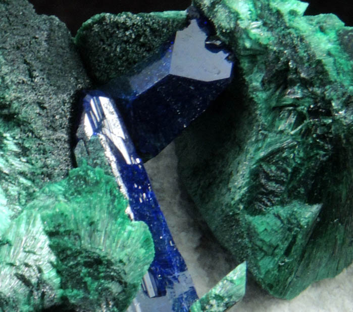 Azurite and Malachite pseudomorphs after Azurite from Milpillas Mine, Cuitaca, Sonora, Mexico