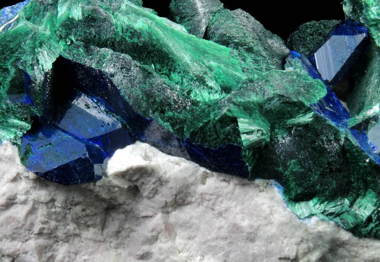 Azurite and Malachite pseudomorphs after Azurite from Milpillas Mine, Cuitaca, Sonora, Mexico