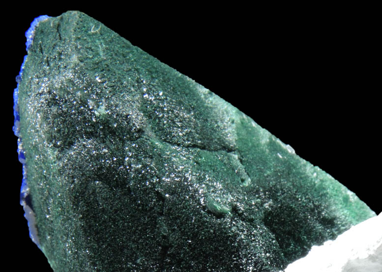 Malachite pseudomorphs after Azurite with Azurite from Milpillas Mine, Cuitaca, Sonora, Mexico