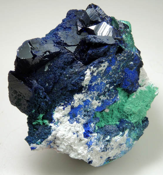 Azurite and Malachite pseudomorphs after Azurite from Milpillas Mine, Cuitaca, Sonora, Mexico