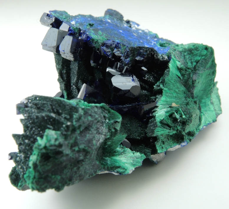 Azurite on Malachite pseudomorphs after Azurite from Milpillas Mine, Cuitaca, Sonora, Mexico