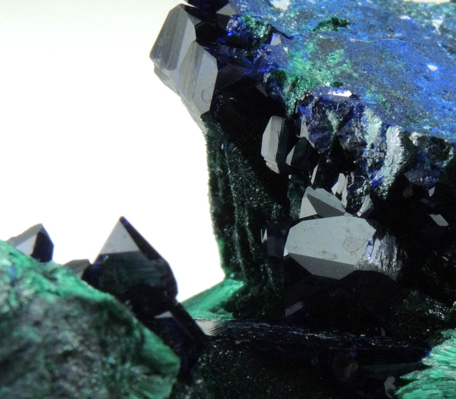 Azurite on Malachite pseudomorphs after Azurite from Milpillas Mine, Cuitaca, Sonora, Mexico