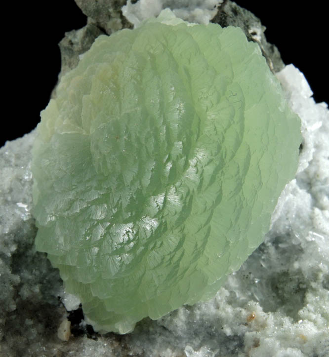 Prehnite on Quartz from Goboboseb Mountains, 43 km west of Brandberg Mountain, Erongo region, Namibia