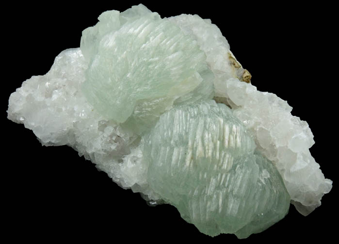 Prehnite, Quartz, Calcite from Goboboseb Mountains, 43 km west of Brandberg Mountain, Erongo region, Namibia