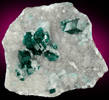 Dioptase on Calcite from Kaokoveld, Kunene Region, Namibia