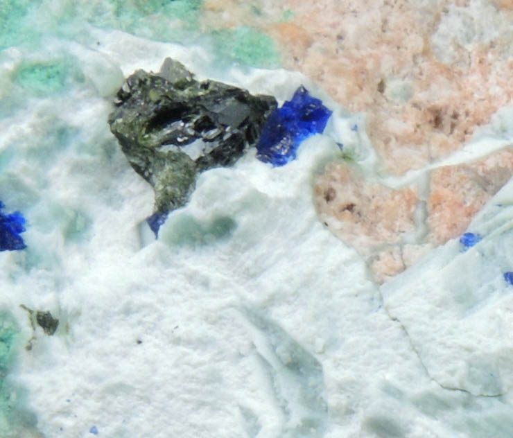 Volborthite with Azurite from Milpillas Mine, Cuitaca, Sonora, Mexico