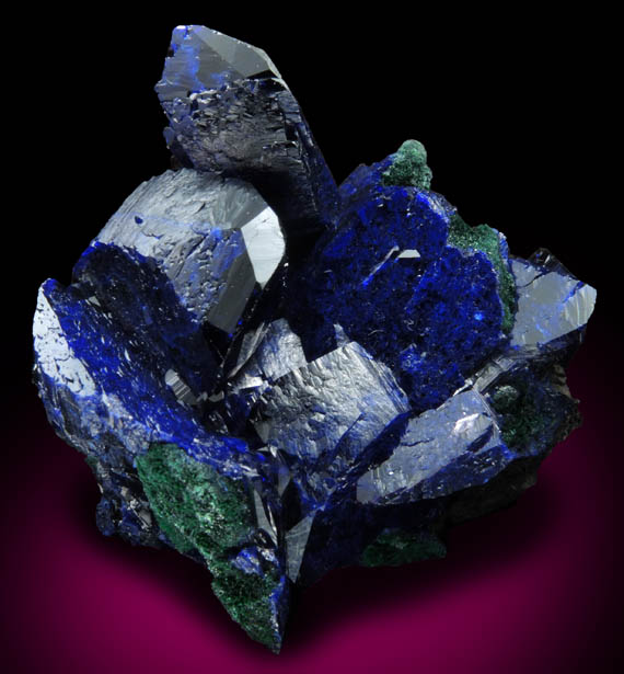 Azurite partially altered to Malachite from Milpillas Mine, Cuitaca, Sonora, Mexico