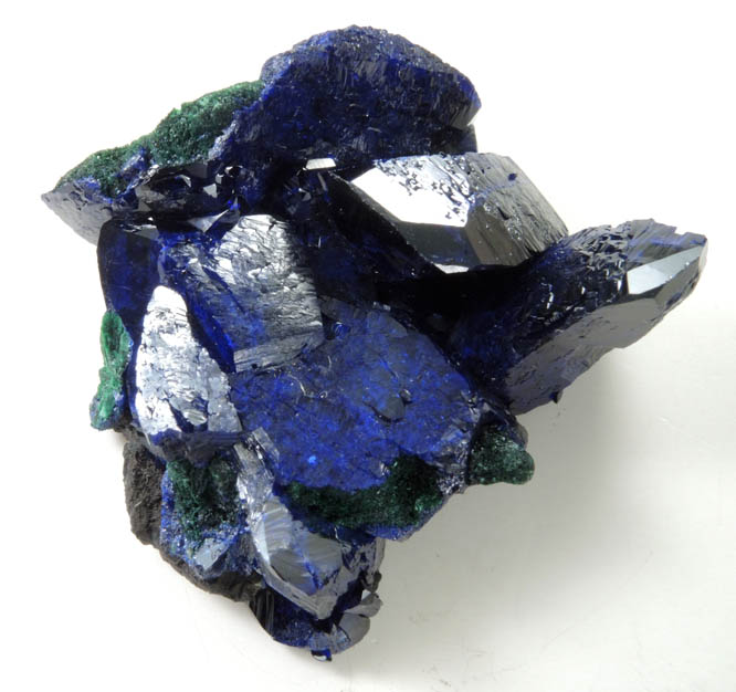 Azurite partially altered to Malachite from Milpillas Mine, Cuitaca, Sonora, Mexico