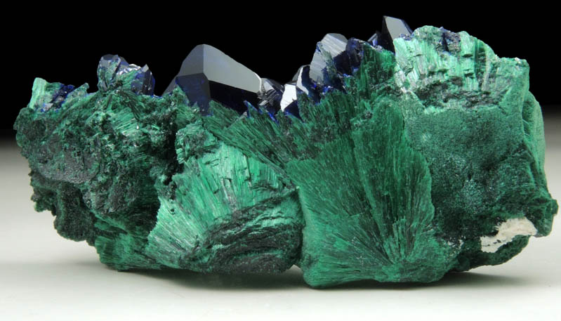 Azurite and Malachite pseudomorphs after Azurite from Milpillas Mine, Cuitaca, Sonora, Mexico